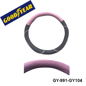 COBERTOR P/VOLANTE D/AUTO PVC LISO NEGRO Y ROSADO